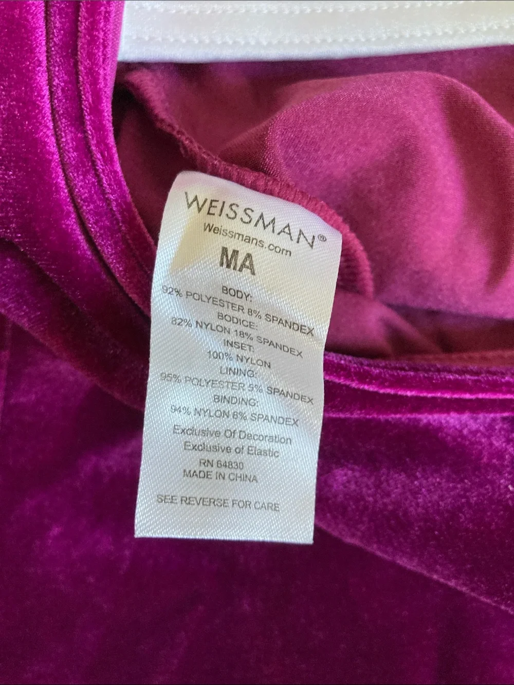 Weissman Dance Costume size medium adult